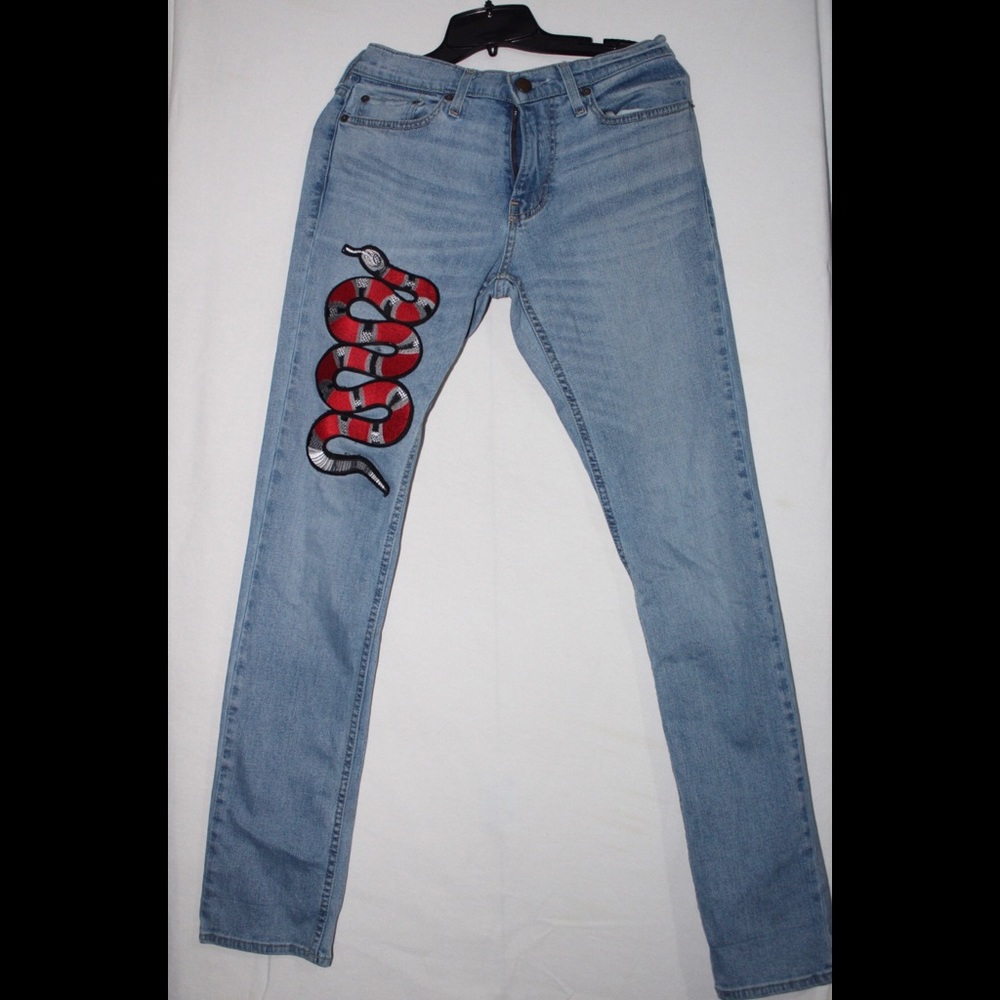 Custom Gucci Snake patch Jeans
